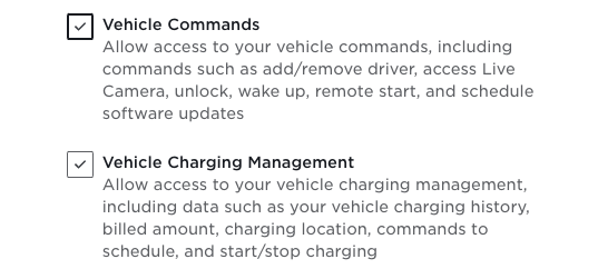 Tesla Vehicle Command Authorization Scopes