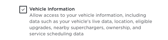 Tesla Vehicle Read Authorization Scopes